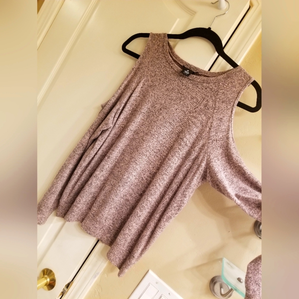 Aqua * Peek An Boo Shoulder Sweater